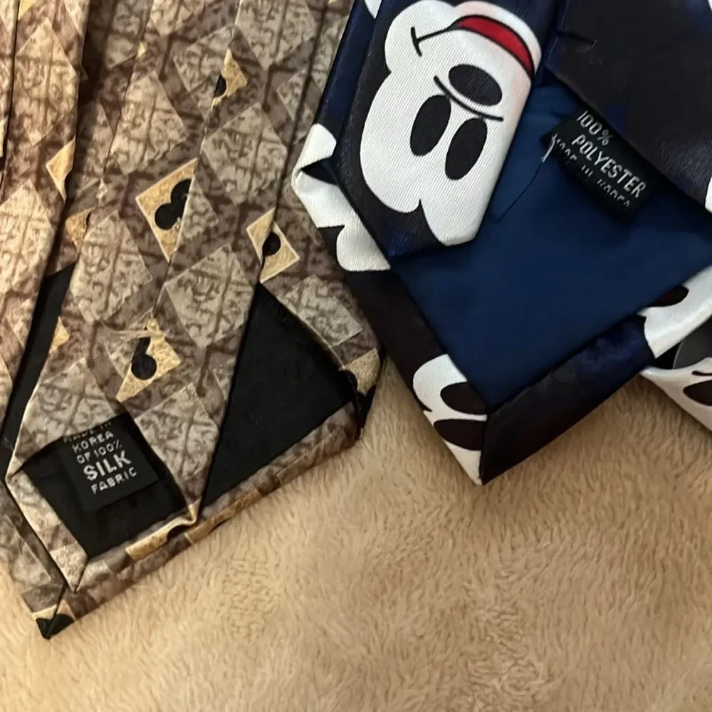 Disney Mickey Mouse Men's Tie Bundle of 5 Silk Disney World Goofy Silk Ties